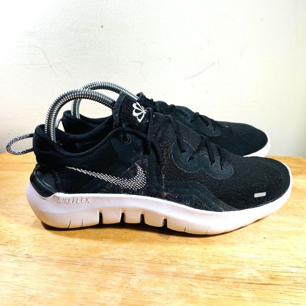 Nike Flex Run 2021 Womens Size 8‎ Shoes Black White Mesh Running Sneakers